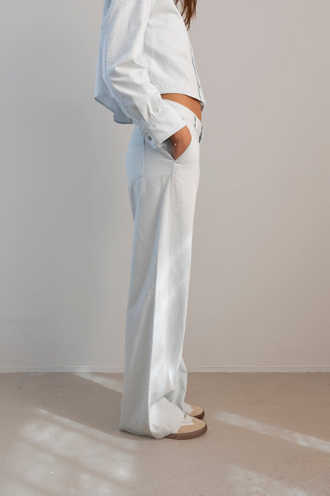 Bukse - Washed Wide Leg Trouser