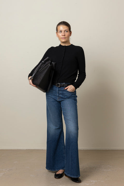 Veske - XL Mochi Black Woven Raffia