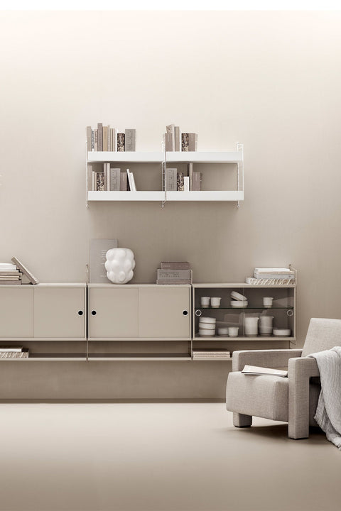 Skap - Glassdører 78x30x42 Beige