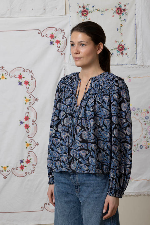 Bluse - Florelle LS Cotton Blouse Zinnia