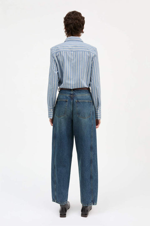 Skjorte - Fauna Shirt Blue/Black/White Stripe