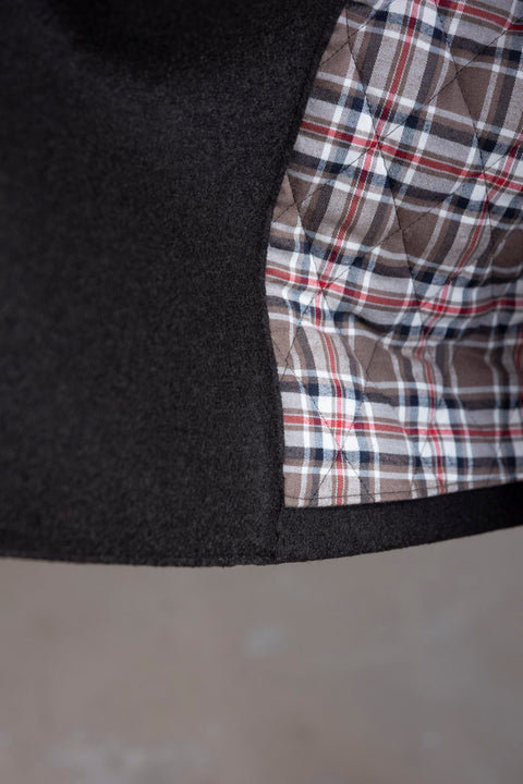 Kåpe - Oversized Sailor Jacket Pressed Wool Quilted Lining Dark Brown