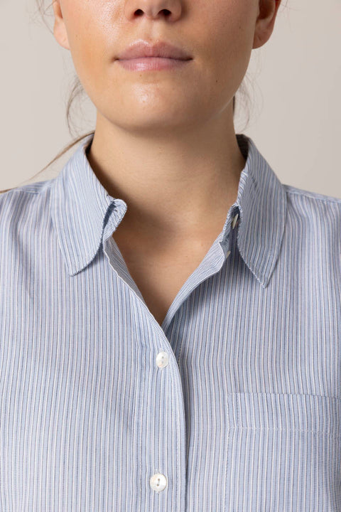 Skjorte - Nico Shirt Tiny Blue Stripe