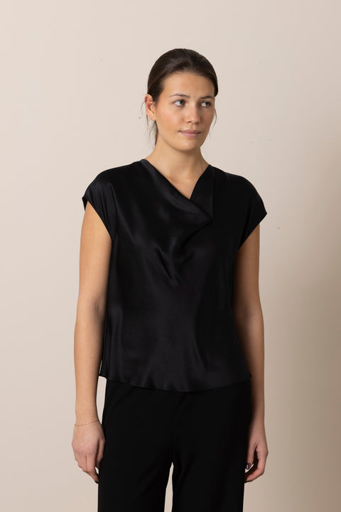 Bluse - Cowl NK Cap SLV Blouse Black