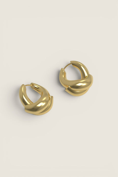 Øreringer - Rose Hoop Small Plated