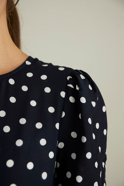 Kjole - Kristen Bohemia Spot Deep Navy