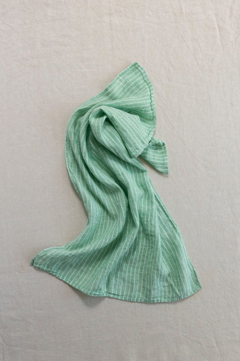 Kjøkkenhåndkle - Green Chambray Stripe