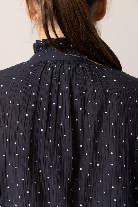 Skjorte - Hannah Shirt Black/White Dot