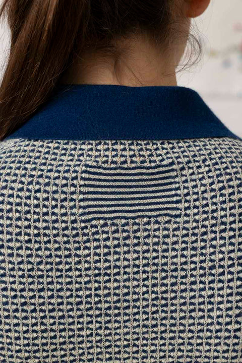 Genser - Pique L/S Shrunken Polo Navy Combo