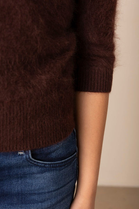 Genser - Fluffy Statement Pullover Dark Chocolate