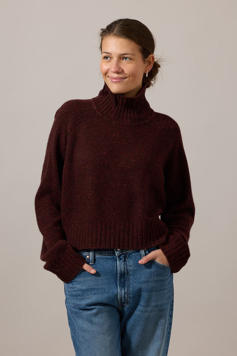 Genser - Cropped Turtleneck Plum