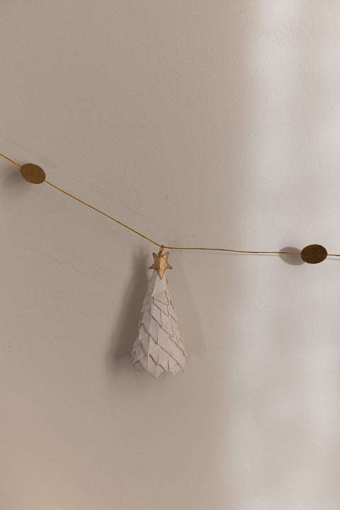 Girlander - Fir 150cm White/Gold