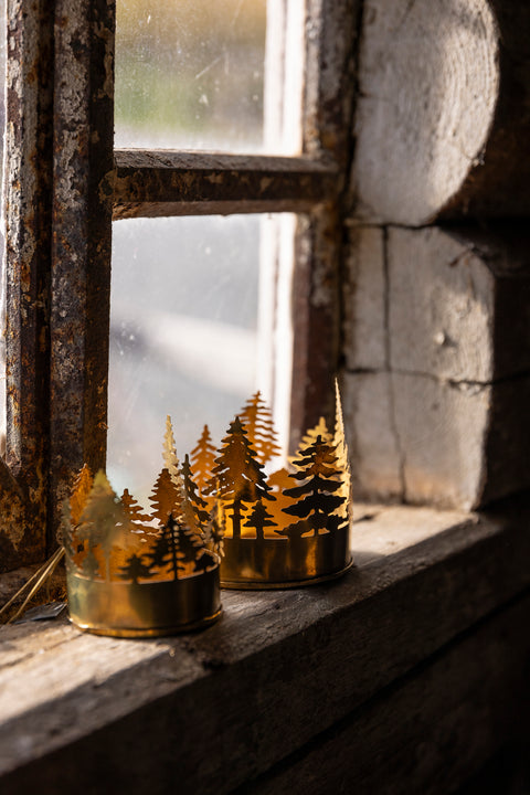 Telysholder - Hurricane Juletre Dia5,5xH5cm Brass