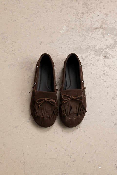Sko - Fringe Mocassin Dark Brown