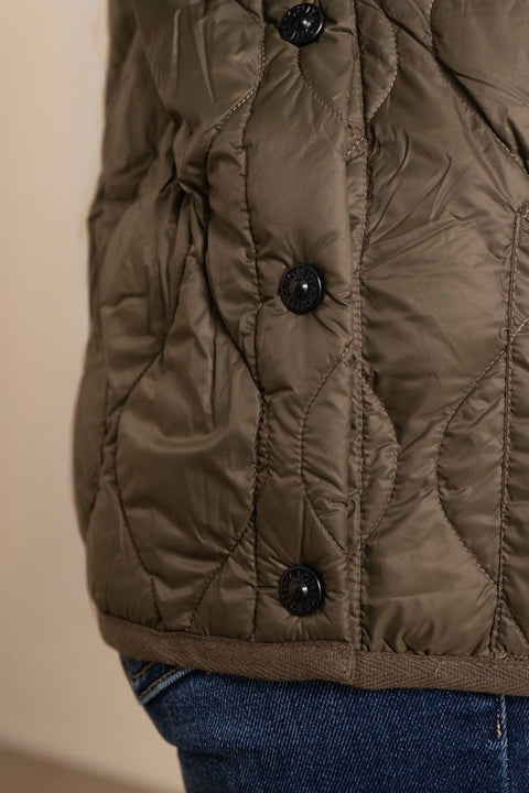 Vest - Military Crew Neck Down Vest Dark Olive