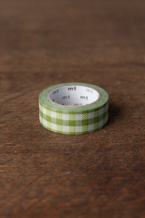 Teip - Stripe Checkered Light Moss Green 15mm