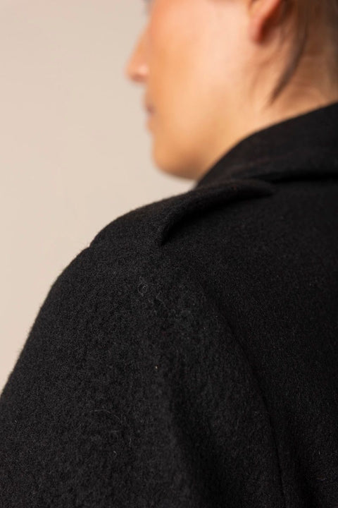 Jakke - Cropped Wool Blend Black