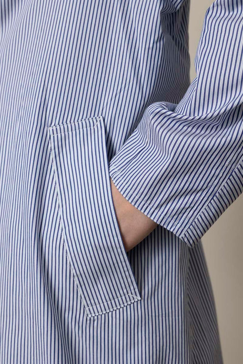 Jakke - Gayle Stripe Poplin Trench Blue Stripe