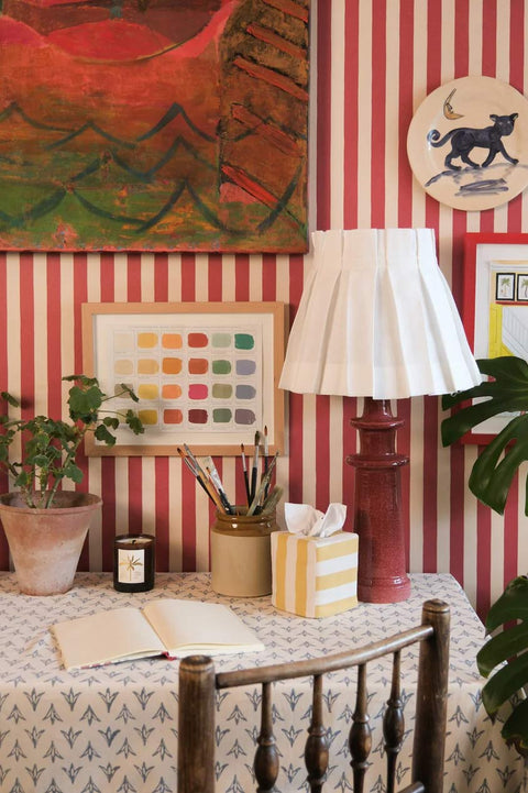 Lampeskjerm - Linen Structured Dia35cm White