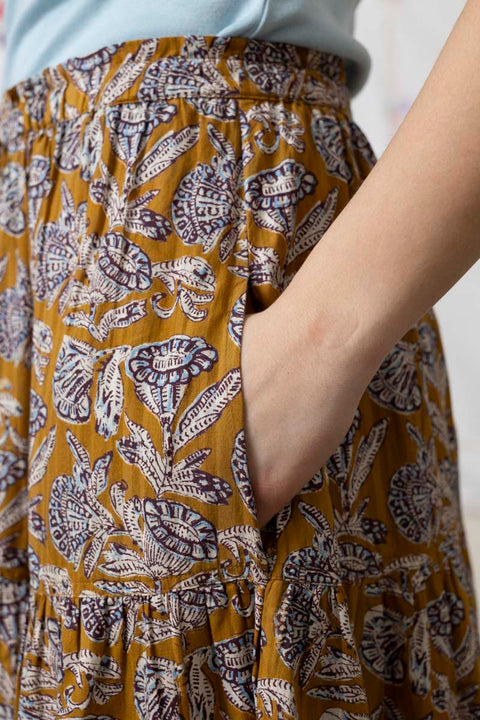 Skjørt - Nessa Cotton Midi Skirt Fennel Blossom