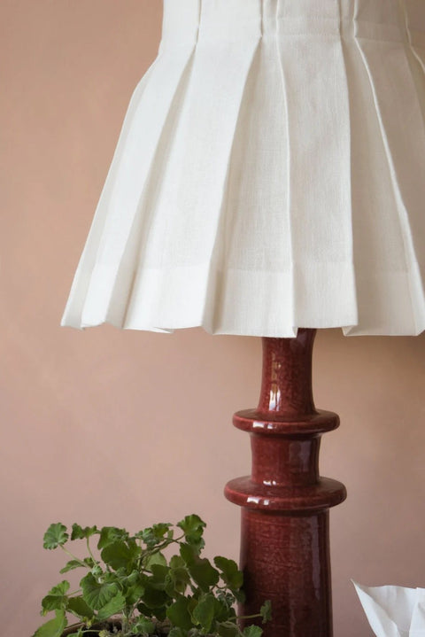 Lampeskjerm - Linen Structured Dia35cm White