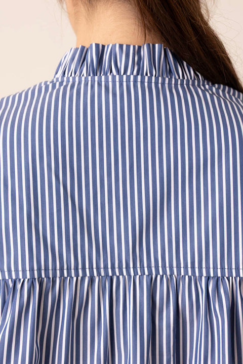 Skjorte - Agata Blue/White Stripe
