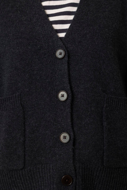 Cardigan - Ffion Wool Cashmere Boxy Charcoal