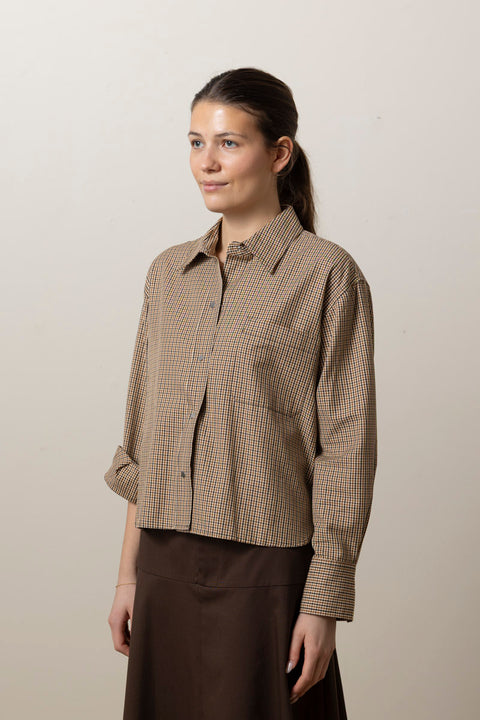 Skjorte - Cropped L/S Shirt Wheatstone Check