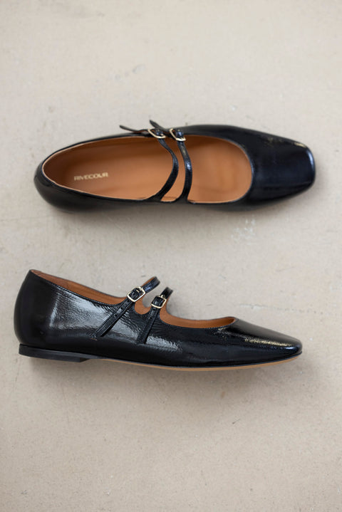 Sko - Babies NO128 Cuir Vernis Noir