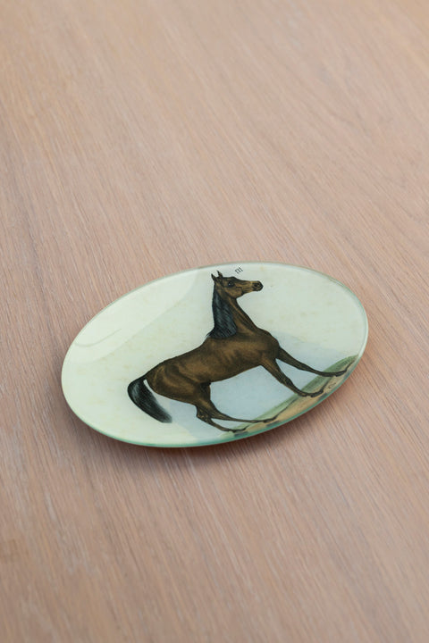 Glassfat - Decoupage Horse Oval