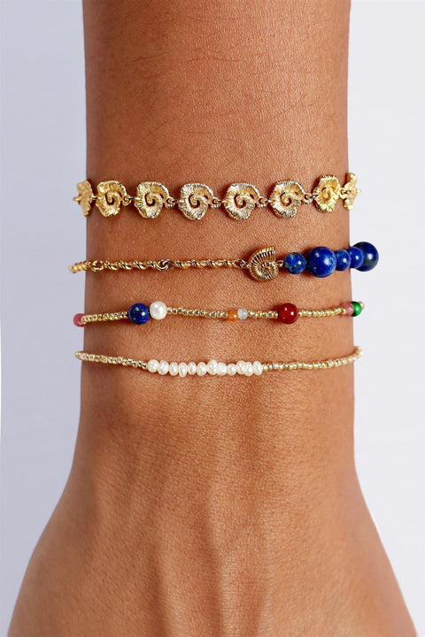 Armbånd - Deep Blue Golden Lapis