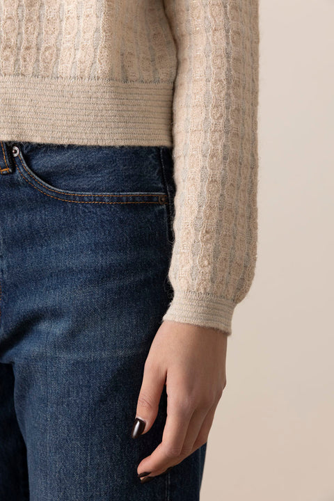 Cardigan - The Lurex Check Cream