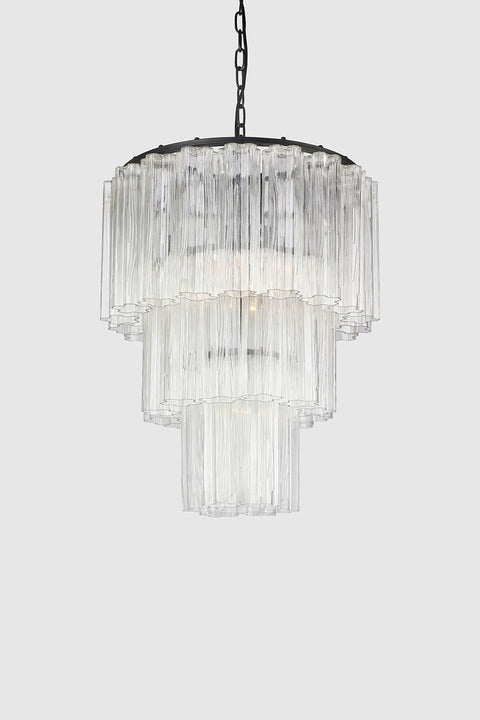 Taklampe - Fontaine Chandelier 3-layer Sort/Klar