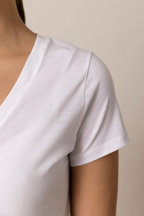 T-Skjorte - Essential V-Neck Optic White