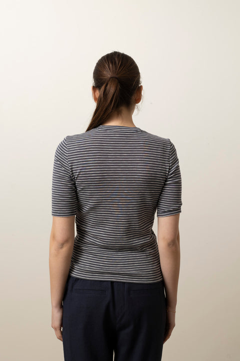 T-skjorte - Striped Elbow SLV Crew Oceana Combo