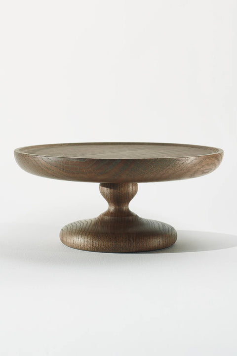 Fat - Wooden Cake Dish L Dark