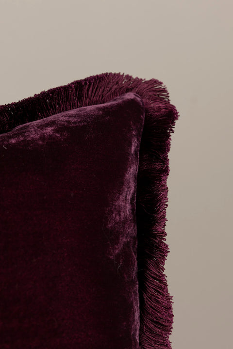Putetrekk - Fringe 50x50cm Mulberry/Aubergine