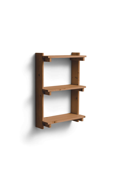 Hylle - Beam Wall Shelf 3 Mørk Brun Furu
