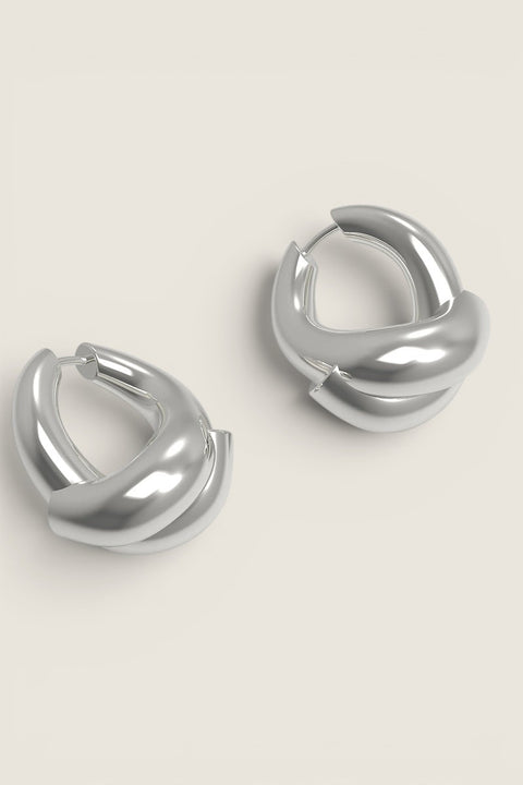 Øreringer - Rose Hoop Large Silver