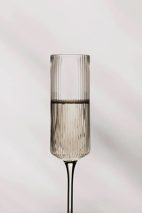 Glass - Ripple Champagne Flutes 2pk Clear