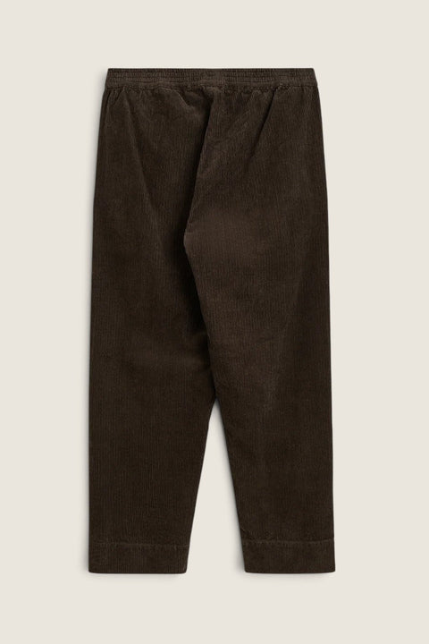 Bolina Aiayu Coco corduroy pants in smokey brown with a relaxed straight-leg fit and elastic waistband.