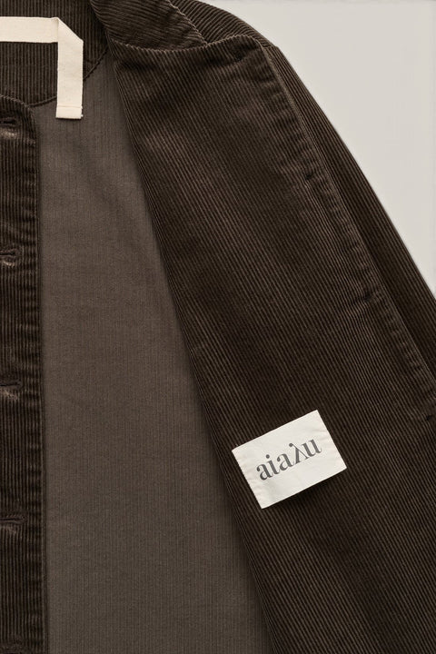 Bolina Aiayu Jacy corduroy jacket in smokey brown with textured fabric and internal brand label detail