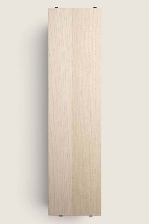 Bolina String System ash wood shelf board with clear lacquer finish for modular wall shelving