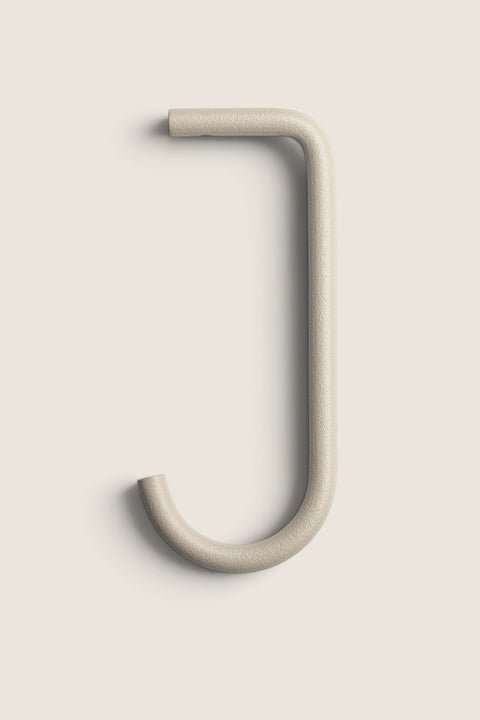 Bolina beige J-hook for String System metal shelves, 8cm tall metal storage accessory for hanging items