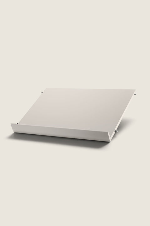 Bolina beige magazine shelf for String System, 58x30 cm lacquered MDF display shelf for books and magazines.