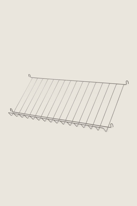 Bolina beige powder-coated steel magazine shelf for String System, 78x30 cm wire display rack for books and magazines