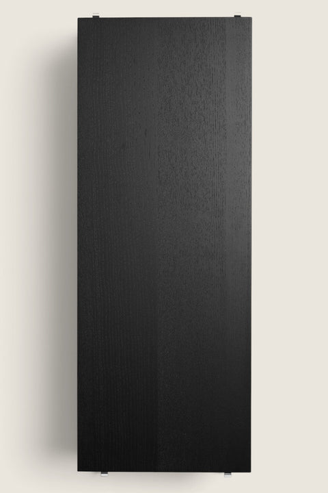 Bolina black ash wood shelf for String System, 78x30 cm rectangular veneered particle board with clear lacquer finish.