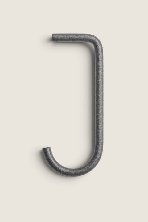 Bolina black J-hook accessory for String Systems metal shelving, designed for creative storage and organization.