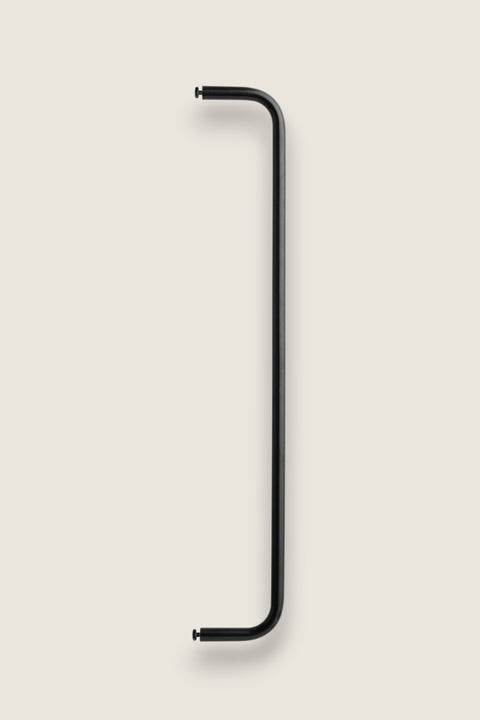 Bolina 58cm black metal rod for shelving unit with curved ends