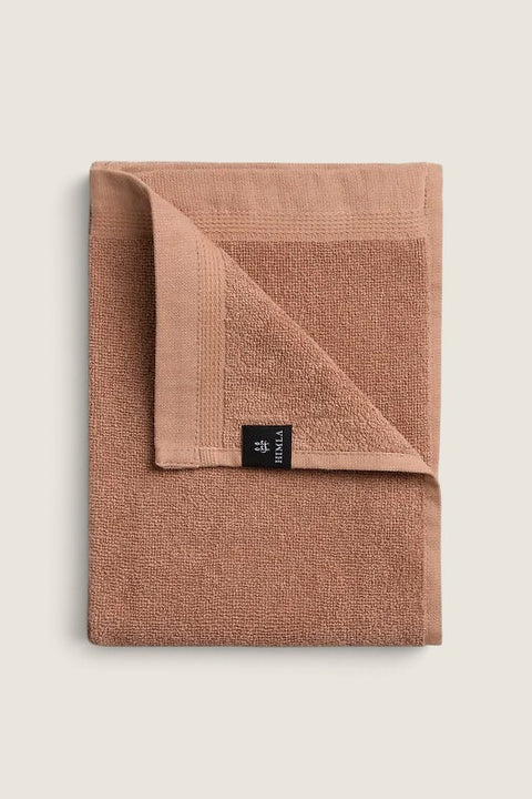Bolina Lina cotton and linen blend terry towel in a muted pink Grounded shade with textured finish